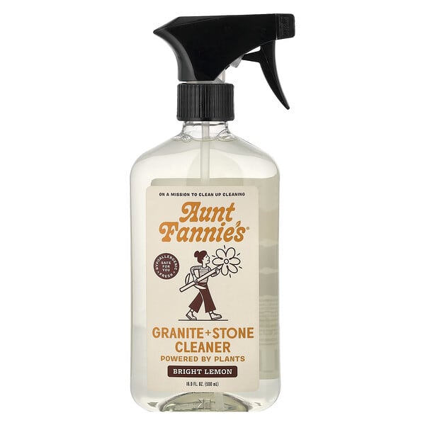 Aunt Fannie's, Granite + Stone Cleaner, Bright Lemon, 16.9 fl oz (500 ml)