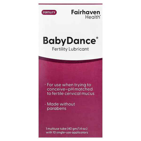 Fairhaven Health, Baby Dance®, Fertility Lubricant, 1 Multi-Use Tube with 10 Single-Use Applicators