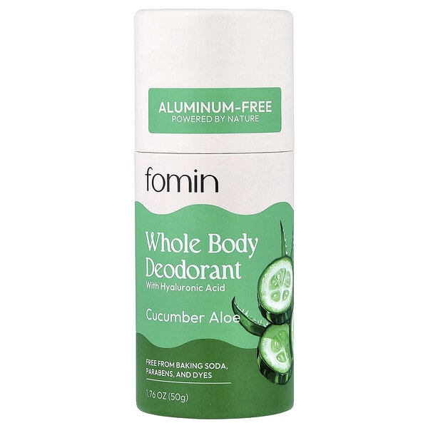 fomin, Whole Body Deodorant, Aluminum Free, Cucumber Aloe, 1.76 oz (50 g)