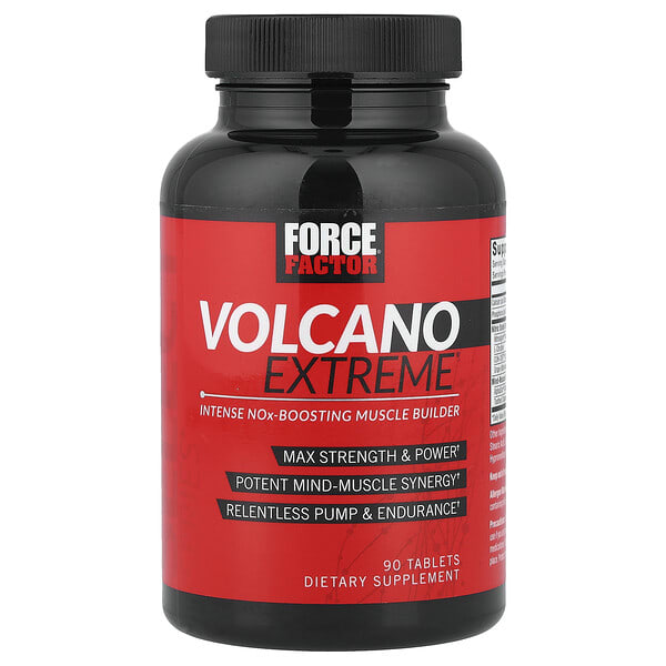 Force Factor, Volcano Extreme®, Intense NOx-Boosting Muscle Builder, 90 шахмал