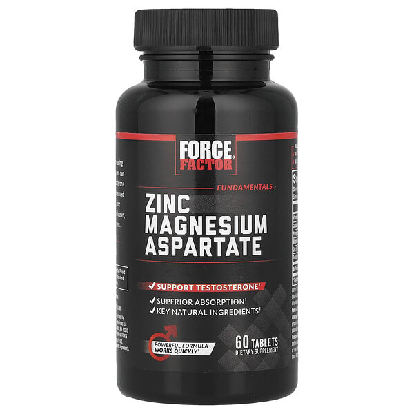 Force Factor, FundaЭрэгтэйчүүдийнtals, Цайр Магни Aspartate, 60 шахмал