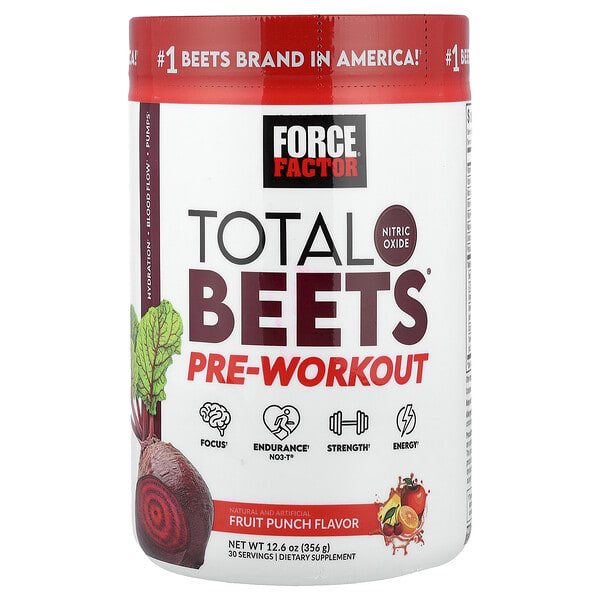 Force Factor, Total Beets®, Pre-Workout, жимс Punch, 12.6 oz (356 g)
