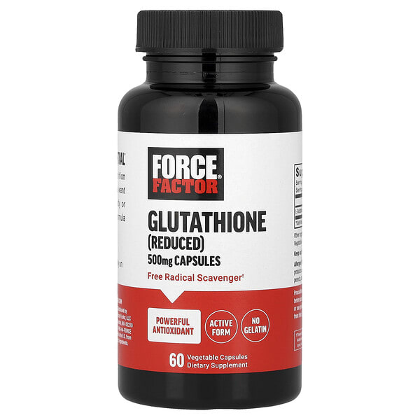 Force Factor, глутатион (Reduced), 500 мг , 60 ширхэг капсул
