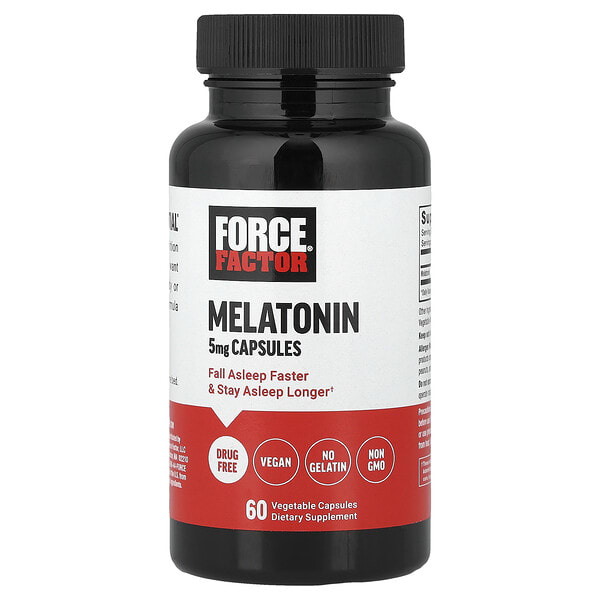 Force Factor, Мелатонин, 5 мг, 60 ширхэг капсул