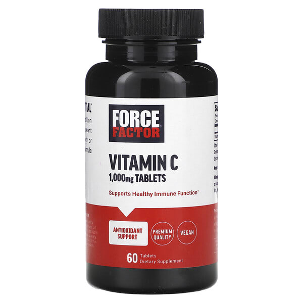 Force Factor, Витамин C, 1,000 мг, 60 шахмал (Discontinued Item)