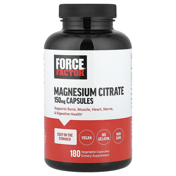 Force Factor, Магни Citrate, 150 мг, 180 ширхэг капсул