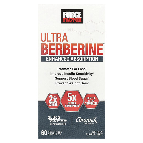 Force Factor, ультра берберин™, 60 ширхэг капсул