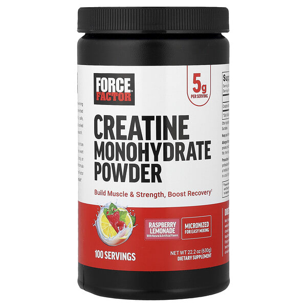 Force Factor, креатин моногидрат нунтаг, бөөрөлзгөнө Lemonade, 22.2 oz (630 g)