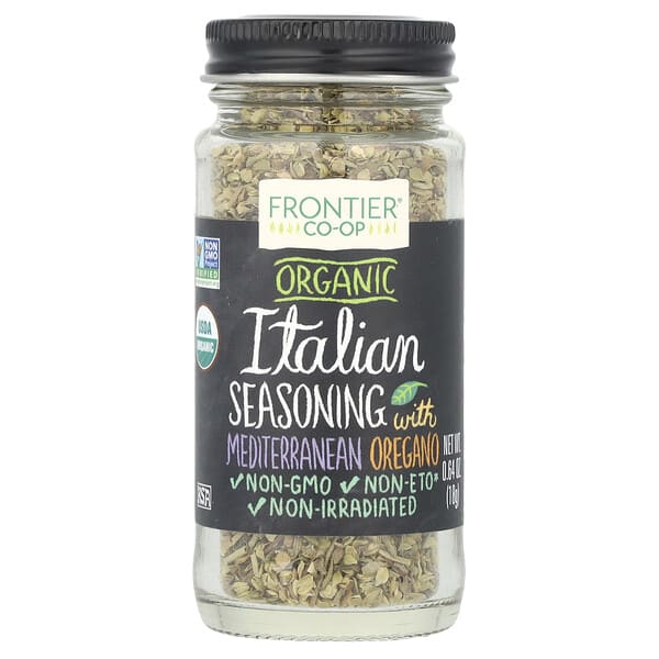 Frontier Co-op, органик Italian Seasoning — Mediterranean Oregano, 0.64 oz (18 g)
