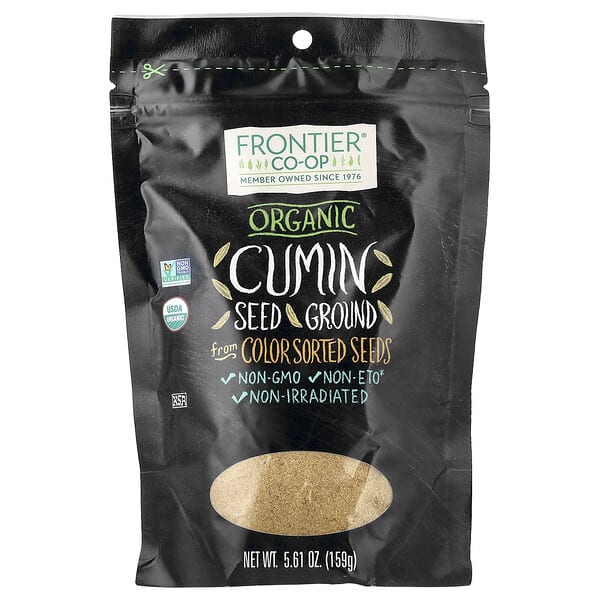 Frontier Co-op, органик Cumin үр, Ground, 5.61 oz (159 g)