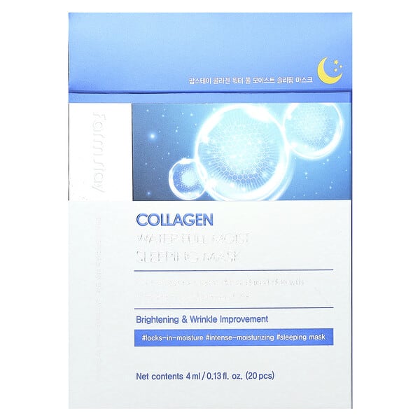 Farmstay, Collagen Water Full Moist Sleeping Beauty Mask, 20 ширхэг, 0.13 fl oz (4 ml) Each