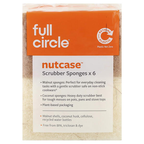 Full Circle, Nutcase™, Scrubber Sponges, 6 ширхэг
