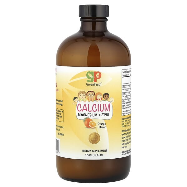 GreenPeach, Кальци Магни + Цайр, Orange, 16 fl oz (473 ml)
