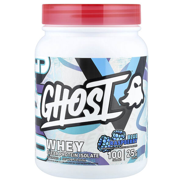 Ghost, Шар сүү, Clear Protein Isolate, Blue бөөрөлзгөнө, 1.4 lb (640 g)