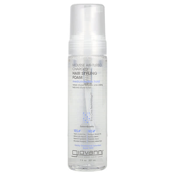 Giovanni, Mousse Air-Turbo Charged™, Hair Styling Foam, Medium-To-Firm Hold, 7 fl oz (207 ml)