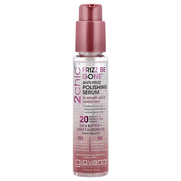 Giovanni, 2chic, Frizz Be Gone™ Anti-Frizz Polishing Serum, Shea Butter + Sweet Almond Oil, 2.75 fl oz (81 ml)