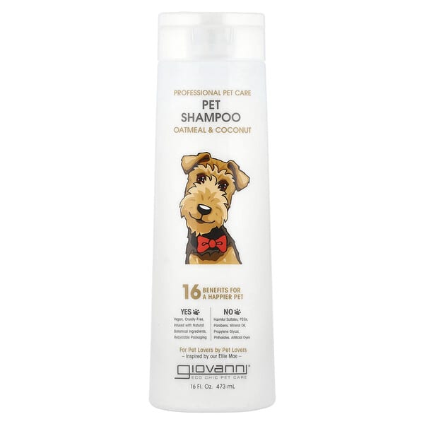 Giovanni, Professional Pet Care, Pet Shampoo, For Dogs, Oatmeal & Coconut, 16 fl oz (473 ml) (Discontinued Item)