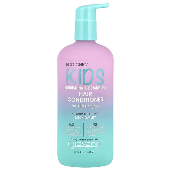 Giovanni, Eco Chic® Kids, Nourishing & Detangling Hair Conditioner, For All Hair Types, 16.5 fl oz (487 ml)