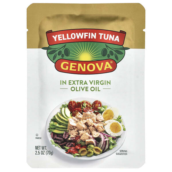 Genova, Yellowfin Tuna in Extra Virgin Olive Oil, 2.5 oz (70 g) (Discontinued Item)