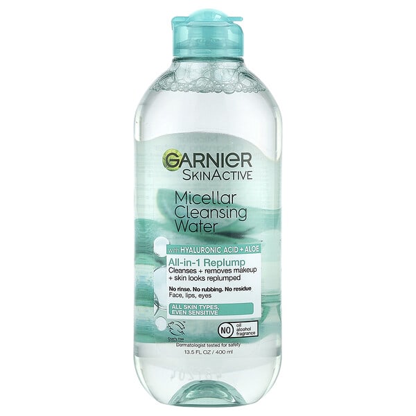 Garnier, SkinActive, Micellar Cleansing Water with Hyaluronic Acid + Aloe, 13.5 fl oz (400 ml) (Discontinued Item)