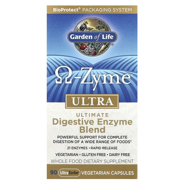Garden of Life, O-Zyme ультра™, Ultimate Digestive Фермент холимог, 90 UltraZorbe™ ширхэг капсул
