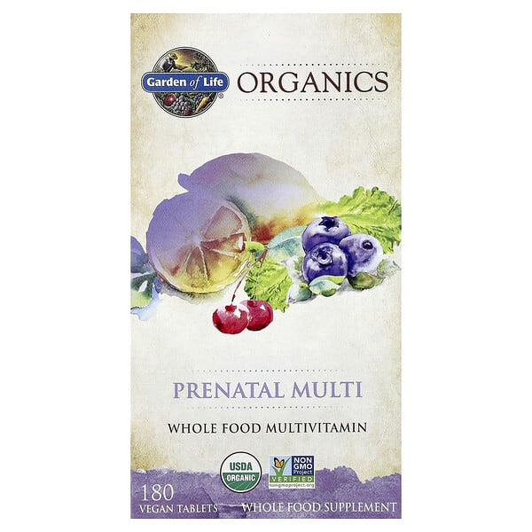 Garden of Life, органикs, Жирэмсний Multi, 180 Vegan шахмал