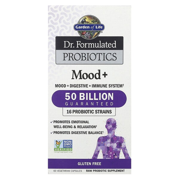 Garden of Life, Dr. Formulated Пробиотик, Mood+, 50 Billion, 60 ширхэг капсул