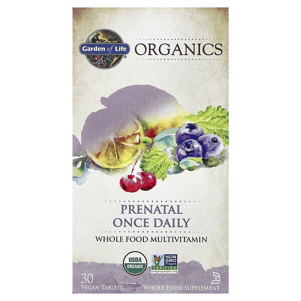 Garden of Life, органикs, Жирэмсний Once Daily, 30 Vegan шахмал
