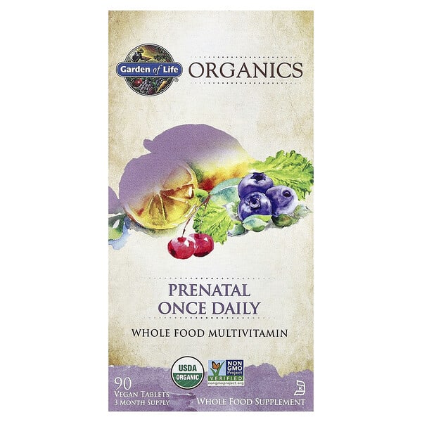 Garden of Life, органикs, Жирэмсний Once Daily, 90 Vegan шахмал