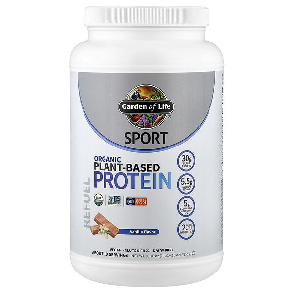 Garden of Life, Sport, органик Plant-Based уураг, Vanilla, 1 lb 14.16 oz (855 g)