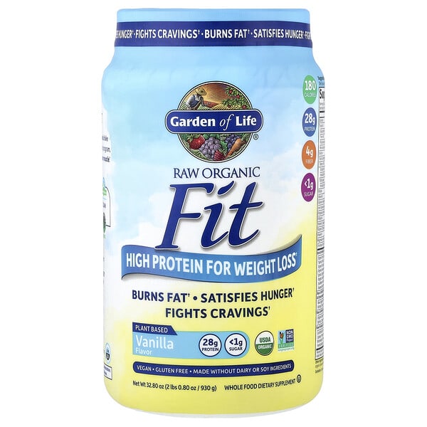 Garden of Life, Raw органик Fit, High уураг for Weight Loss, Vanilla, 2 lbs 0.8 oz (930 g)