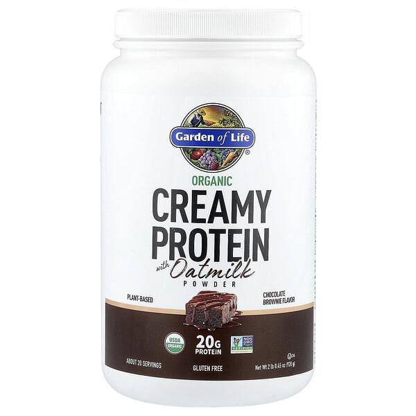 Garden of Life, органик Creamy уураг — Oatmilk нунтаг, Chocolate Brownie, 2 lb 0.45 oz (920 g)