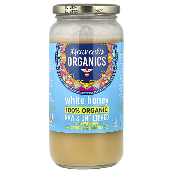 Heavenly Organics, 100% Organic White Honey, Raw & Unfiltered, 22 oz (624 g)