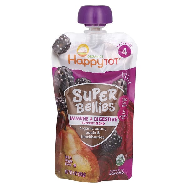 Happy Family Organics, Happy Tot®, Super Bellies™, For 2+ Years, Organic Pears, Beets & Blackberries, 4 oz (113 g) (Discontinued Item)