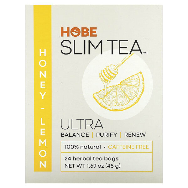 Hobe Labs, Ultra Slim Tea, Honey Lemon, Caffeine Free, 24 Herbal Tea Bags, 1.69 oz (48 g) Each