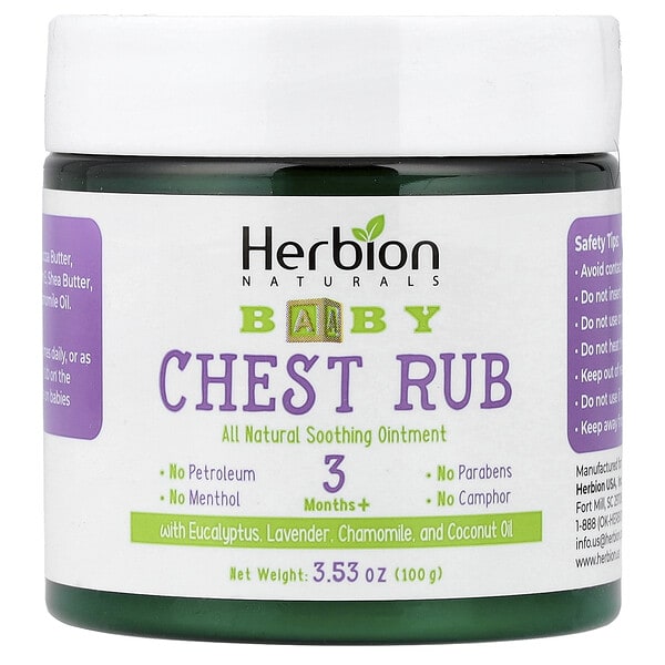 Herbion Naturals, Baby Chest Rub, 3 Months+, 3.53 oz (100 g)