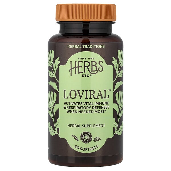 Herbs Etc., Loviral™, 60 зөөлөн капсул