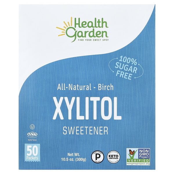 Health Garden, All Natural Birch Xylitol Sweetener, 50 багц, 0.21 oz (6 g) тус бүр