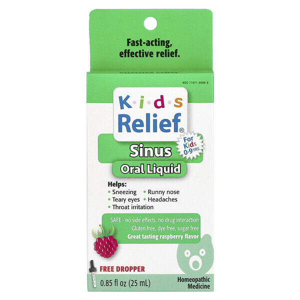 Homeolab USA, Kids Relief, Sinus Oral Liquid, For Kids 0-9 Yrs, бөөрөлзгөнө, 0.85 fl oz (25 ml)