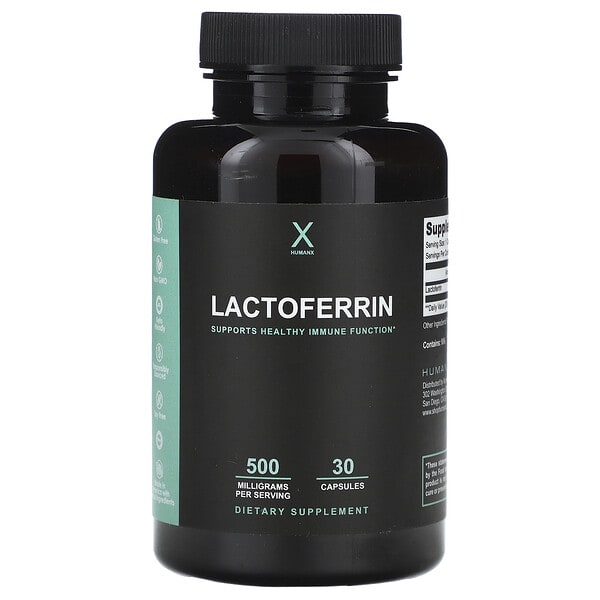 Humanx, Lactoferrin, 500 мг, 30 капсул