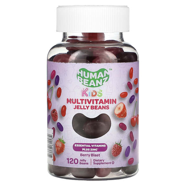 Human Beanz, Хүүхдийн, Multivitamin Jelly Beans, жимс Blast, 120 Jelly Beans
