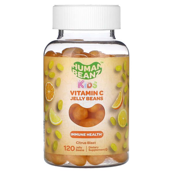 Human Beanz, Хүүхдийн, Vitamin C Jelly Beans, Citrus Blast, 120 Jelly Beans (40 mg per Jelly Bean)