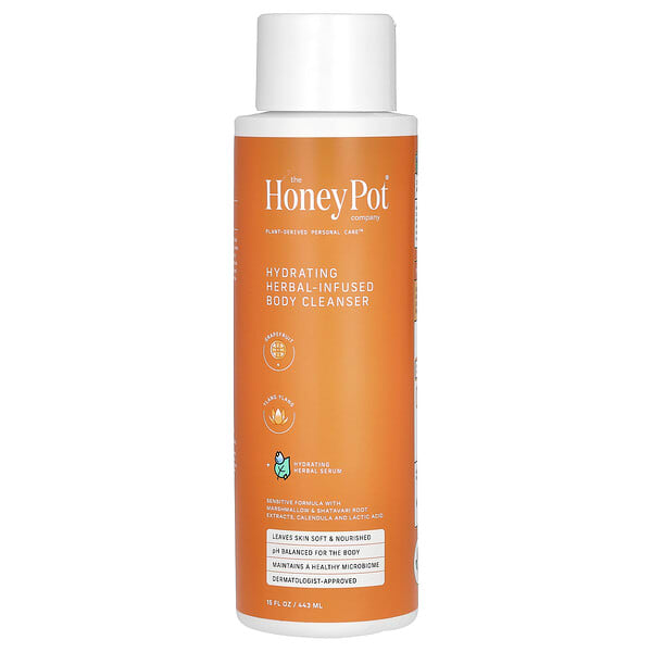The Honey Pot Company, Hydrating Herbal-Infused Body Cleanser, Grapefruit & Ylang Ylang, 15 fl oz (443 ml)