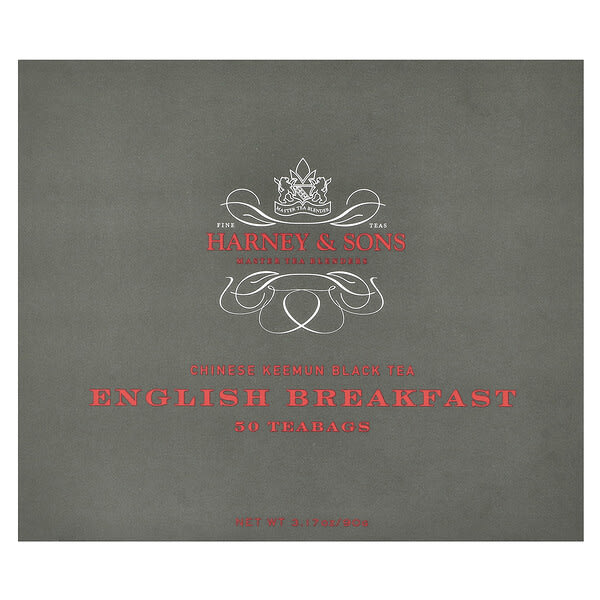 Harney & Sons, Chinese Keemun Black Tea, English Breakfast, 50 Tea Bags, 3.17 oz (90 g)