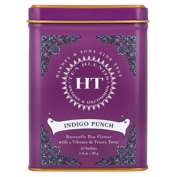 Harney & Sons, HT Tea Blends, Indigo Punch, Caffeine Free, 20 Sachets, 1.4 oz (40 g)