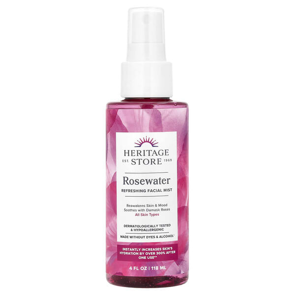 Heritage Store, Rosewater Refreshing Facial Mist, 4 fl oz (118 ml)