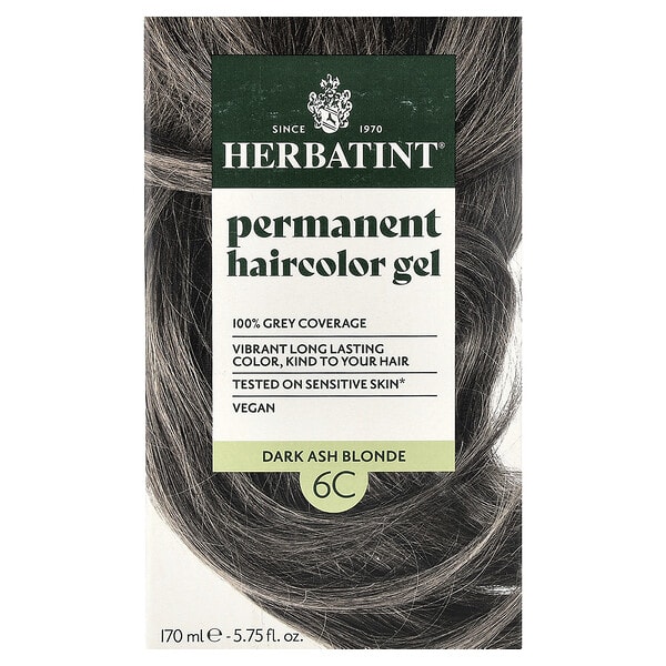 Herbatint, Permanent Haircolor Gel, 6C Dark Ash Blonde, 5.75 fl oz (170 ml)