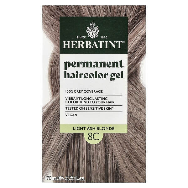 Herbatint, Permanent Haircolor Gel, 8C Light Ash Blonde, 5.75 fl oz (170 ml)