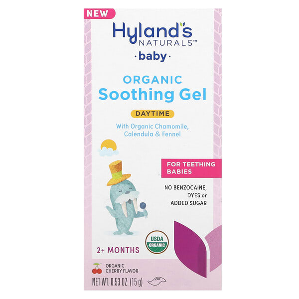 Hyland's Naturals, Baby Organic Soothing Gel, Daytime, 2+ Months, органик Cherry, 0.53 oz (15 g)