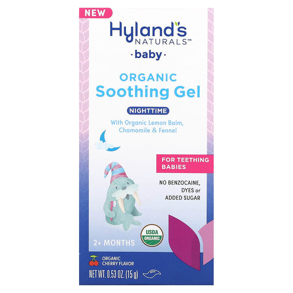 Hyland's Naturals, Baby Organic Soothing Gel, Nighttime, 2+ Months, органик Cherry, 0.53 oz (15 g)